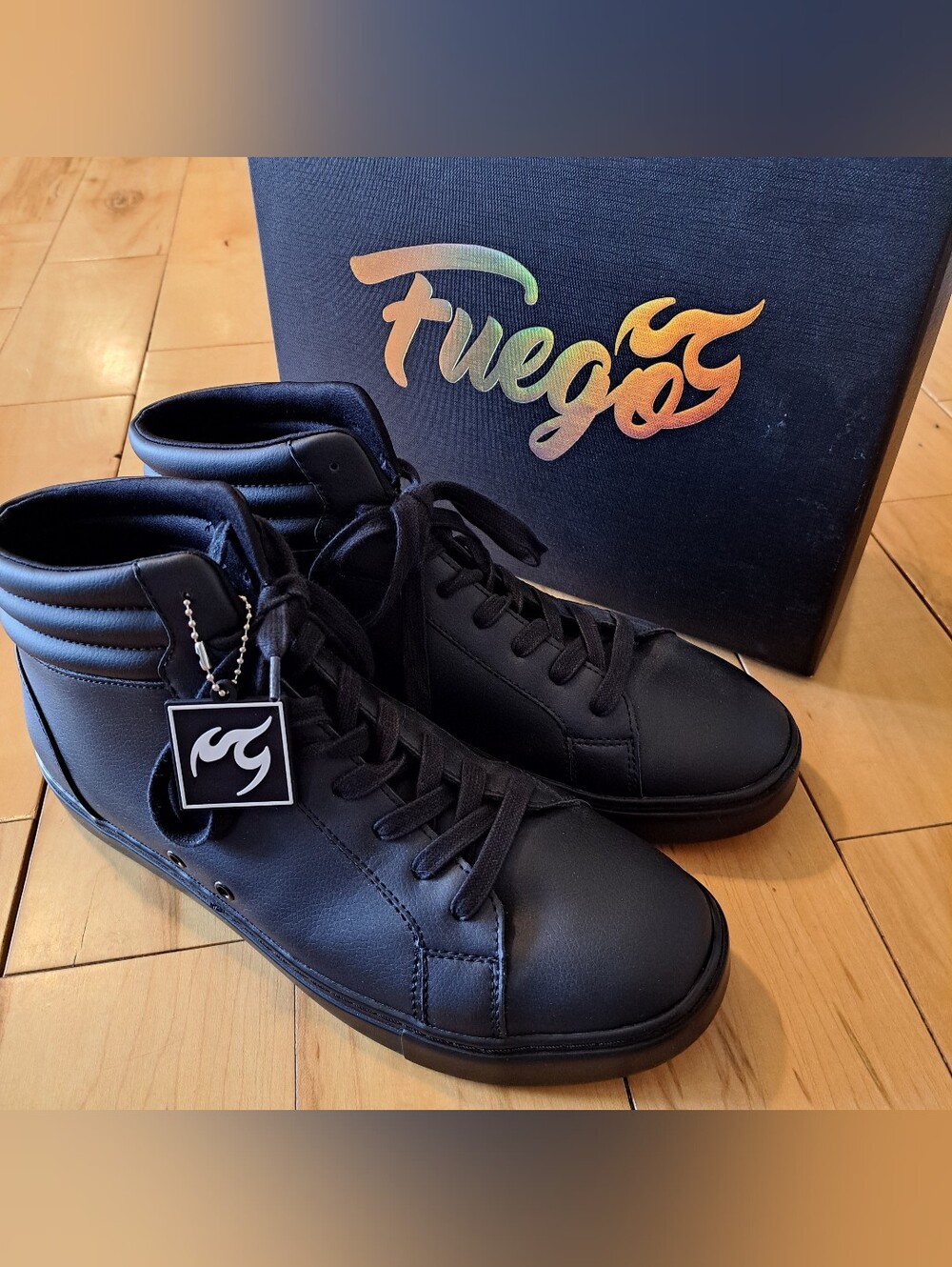 FUEGO ALL BLACK HIGH TOP DANCE SNEAKERS Size 10.5 Men/ 11.5 Women